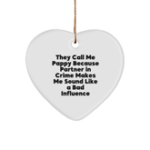 Pappy Heart Ornament, Funny Quote Gifts from Men to Pappy, Christmas Unique Presents for Him - Image 1